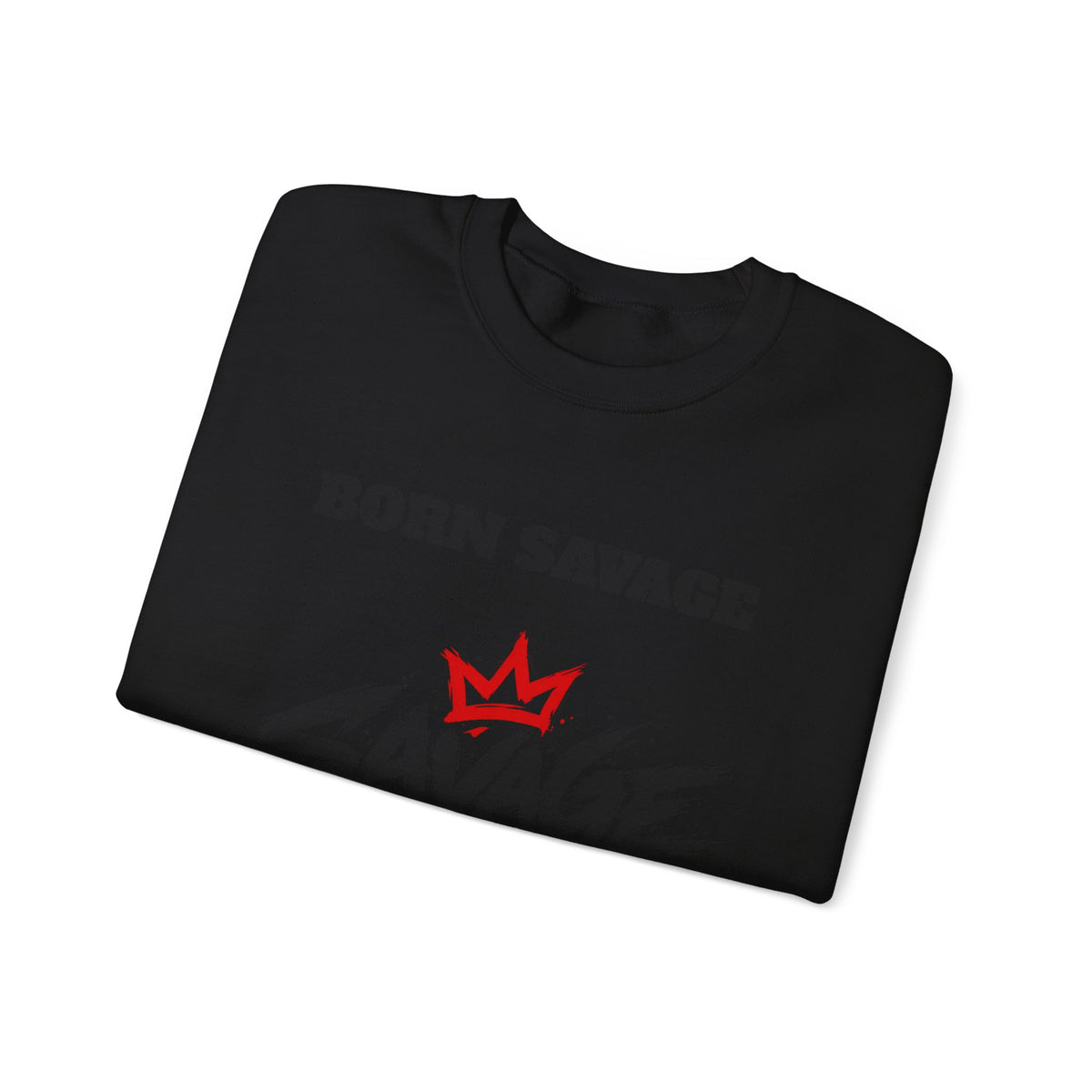 Savage Dad Crewneck Sweatshirt — Born Savage Graphic Pullover for Fathers